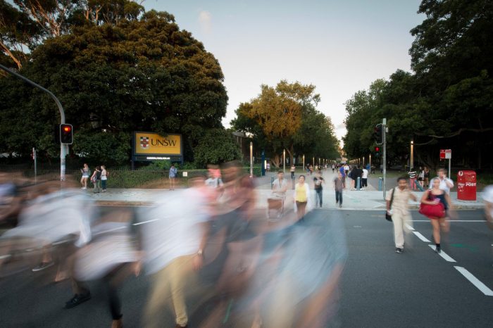 UNSW entrance at dusk