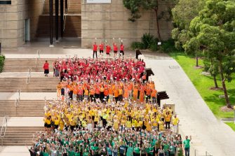 Students, staff, UNSW Alumni and the wider community come together to make a Human Rainbow down University Mall at UNSW Kensington Campus. The Human Rainbow is a symbol of our solidarity and acceptance for the LGBTIQ+ community here at UNSW and across the world.