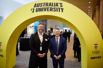 UNSW Vice-Chancellor and President Professor Attila Brungs (left) with federal Education Minister Jason Clare in Canberra.