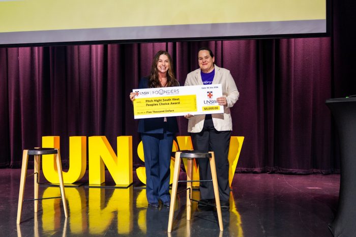 UNSW Deputy Vice-Chancellor (Research & Enterprise) Professor Bronwyn Fox with Memory Aid Founder Celia Harris.