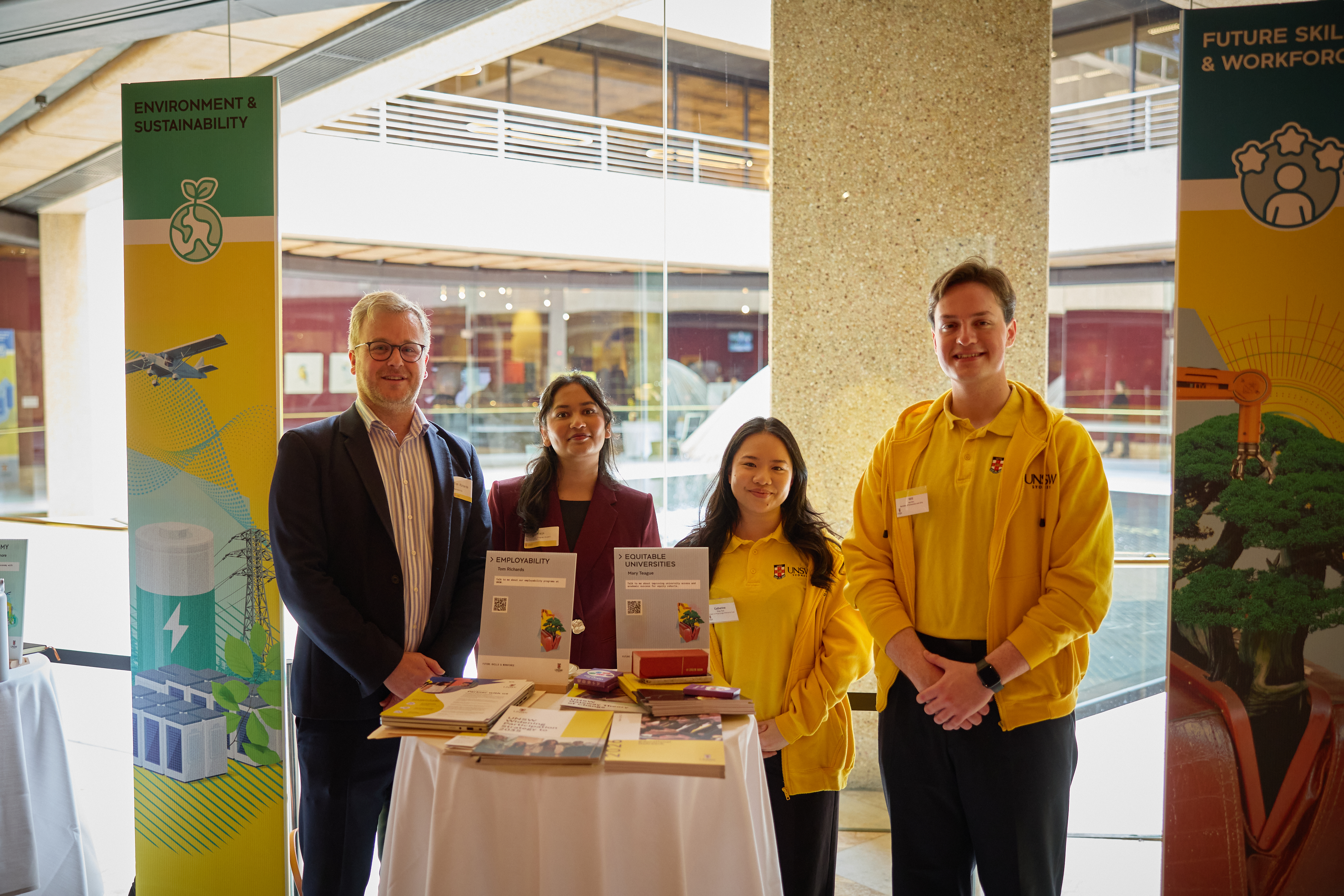 Partner Engagement Manager Tom Richards and students Raahat Shaik, Catherine Duongand Will Drengenberg at NSW Parliament House.