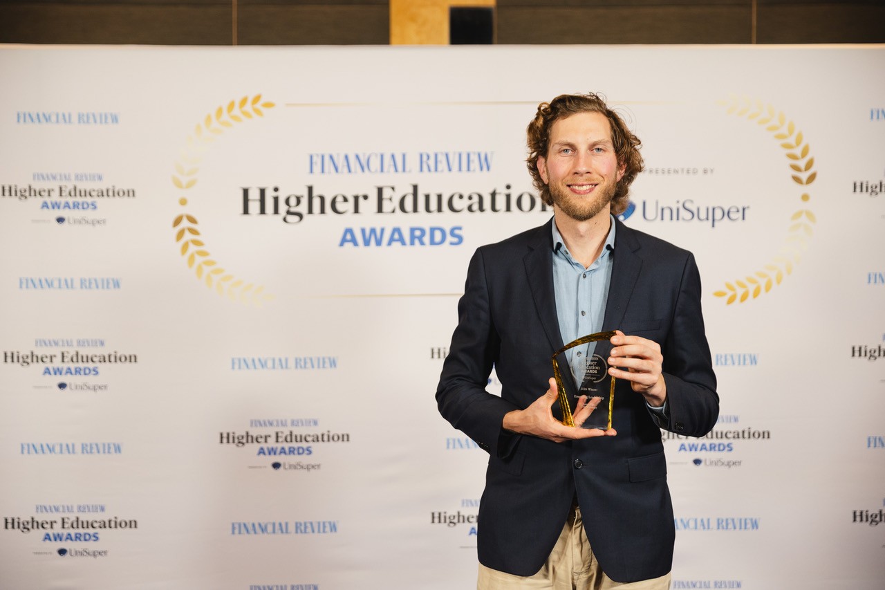 Dr Aaron Eger wins AFR Higher Education Award
