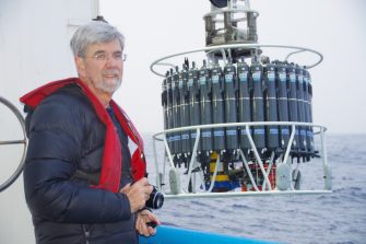Scientia Professor John Church on board the Investigator