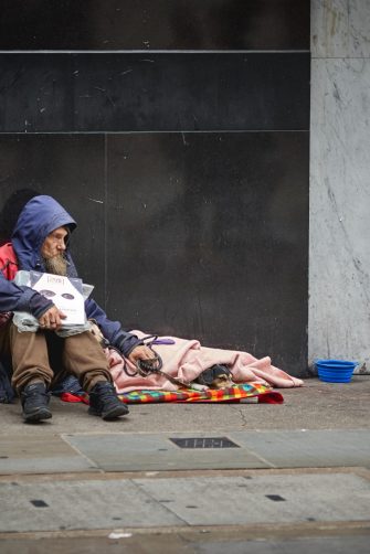 A homeless man