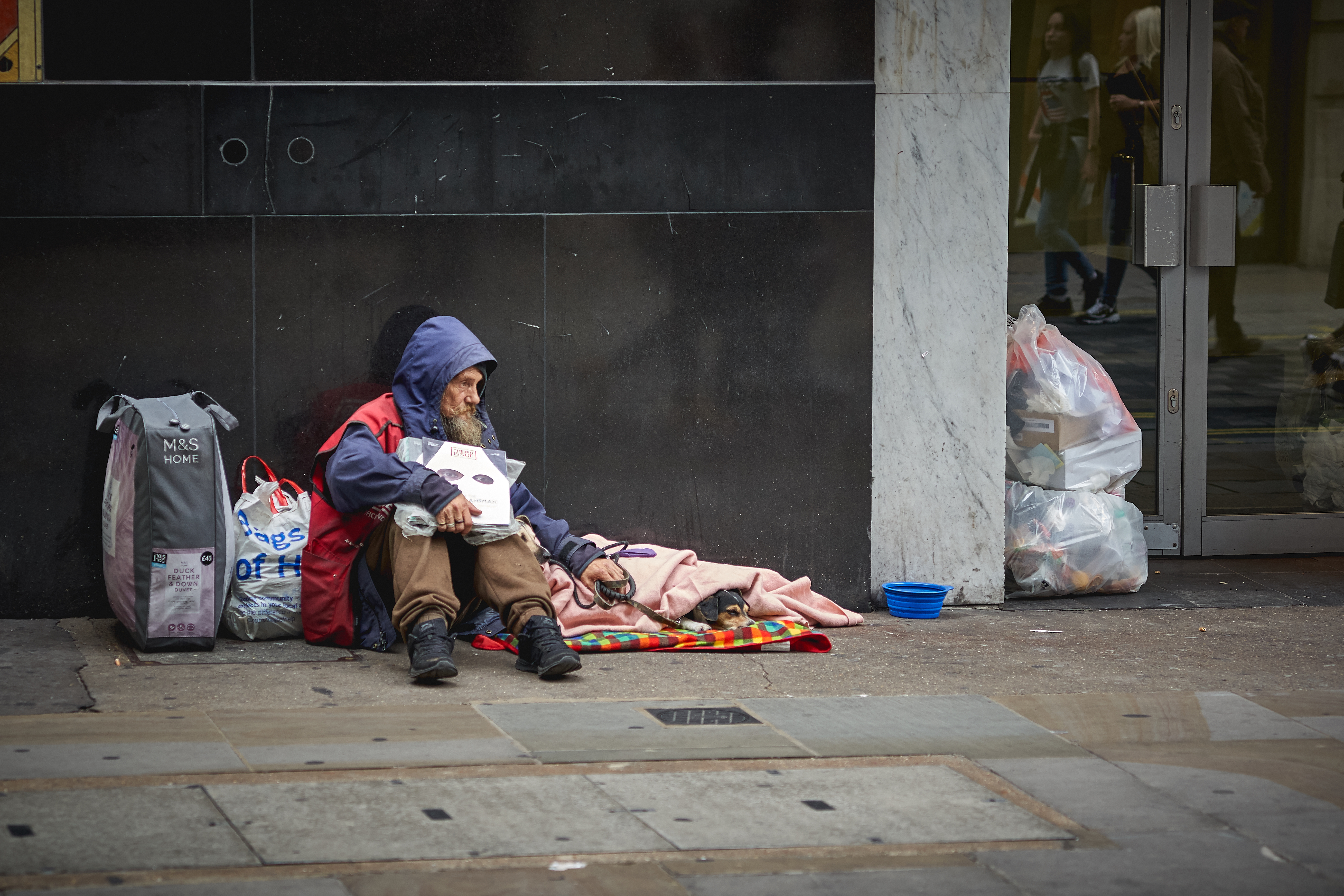 A homeless man