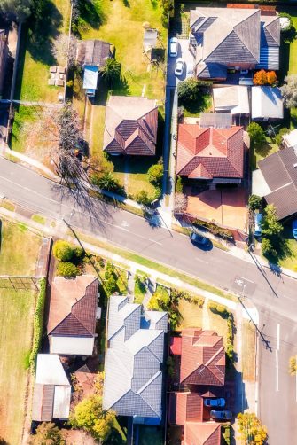 residential houses birds eye view
