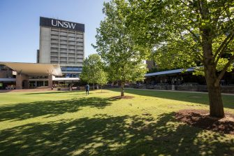 Sunny UNSW Library lawn