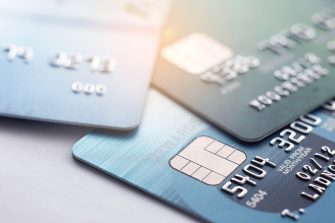 Credit card close up shot with selective focus for background