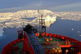 ship in the antartic