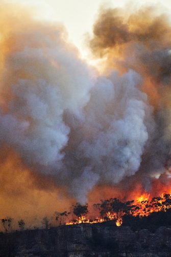 A wildfire in Katoomba, Australia