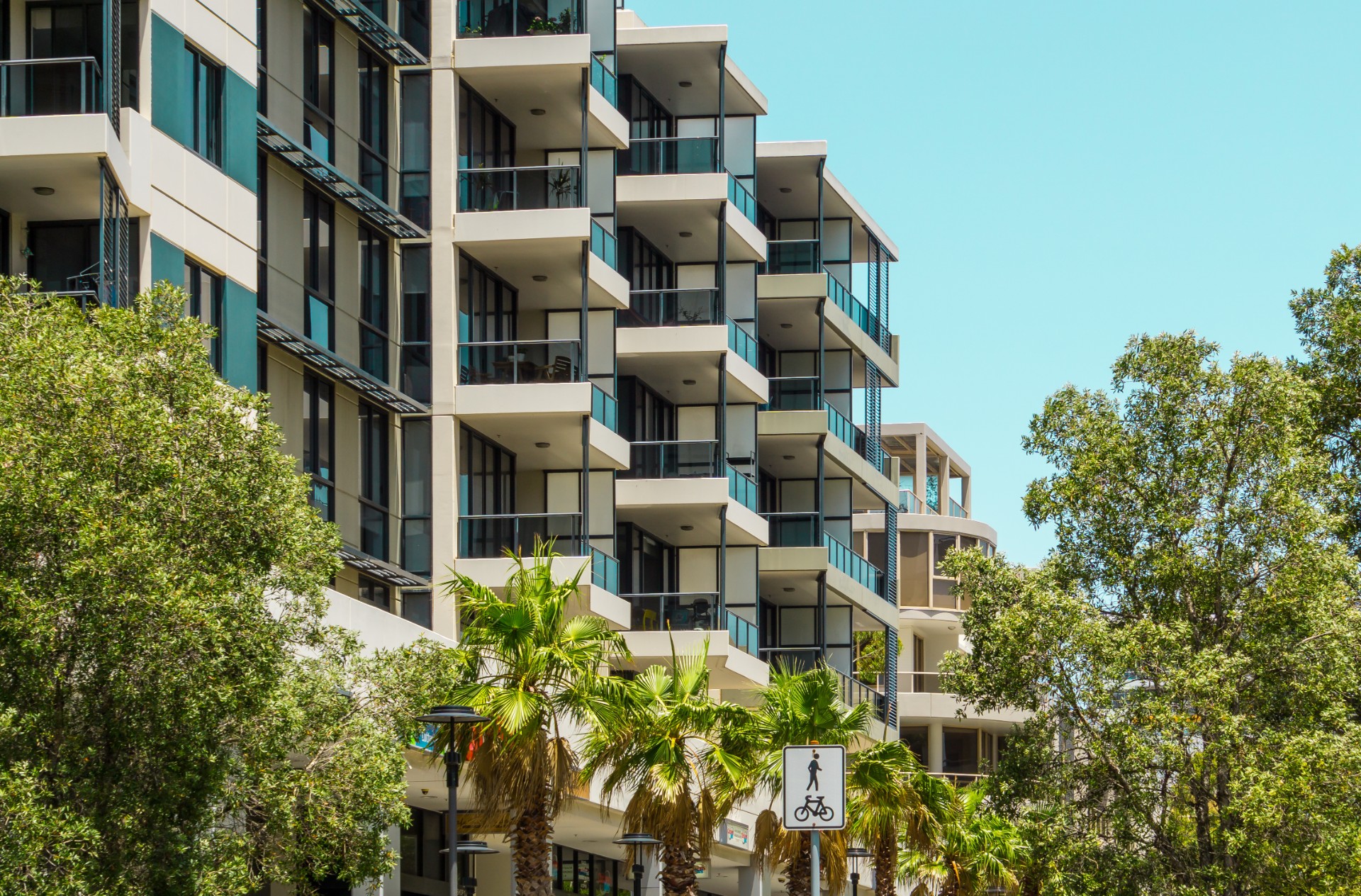 New, Modern Apartment Buildings in Waterloo, Sydney, NSW, Australia.