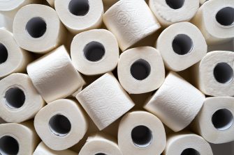 lots of toilet paper rolls. soft hygienic paper. close up