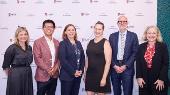 Chief Advancement Officer at UNSW Sydney Lindsay Robinson, Chairman of the Optiver Foundation, Charles Lui, UNSW Professor Lisa Harvey-Smith, UNSW Professor Lisa Williams, UNSW Dean of Science, UNSW Scientia Professor Sven Rogge, UNSW Vice-President, Societal Impact, Equity & Engagement Professor Verity Firth. 