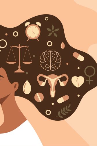 Illustrated group of women's shadows