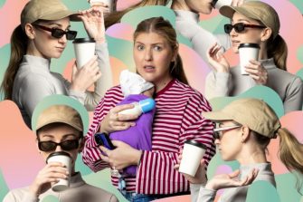 Marketing image for the play Mum Club on show at the Griffin Theatre.