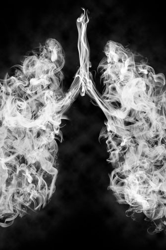 Illustration of a toxic smoke in lung