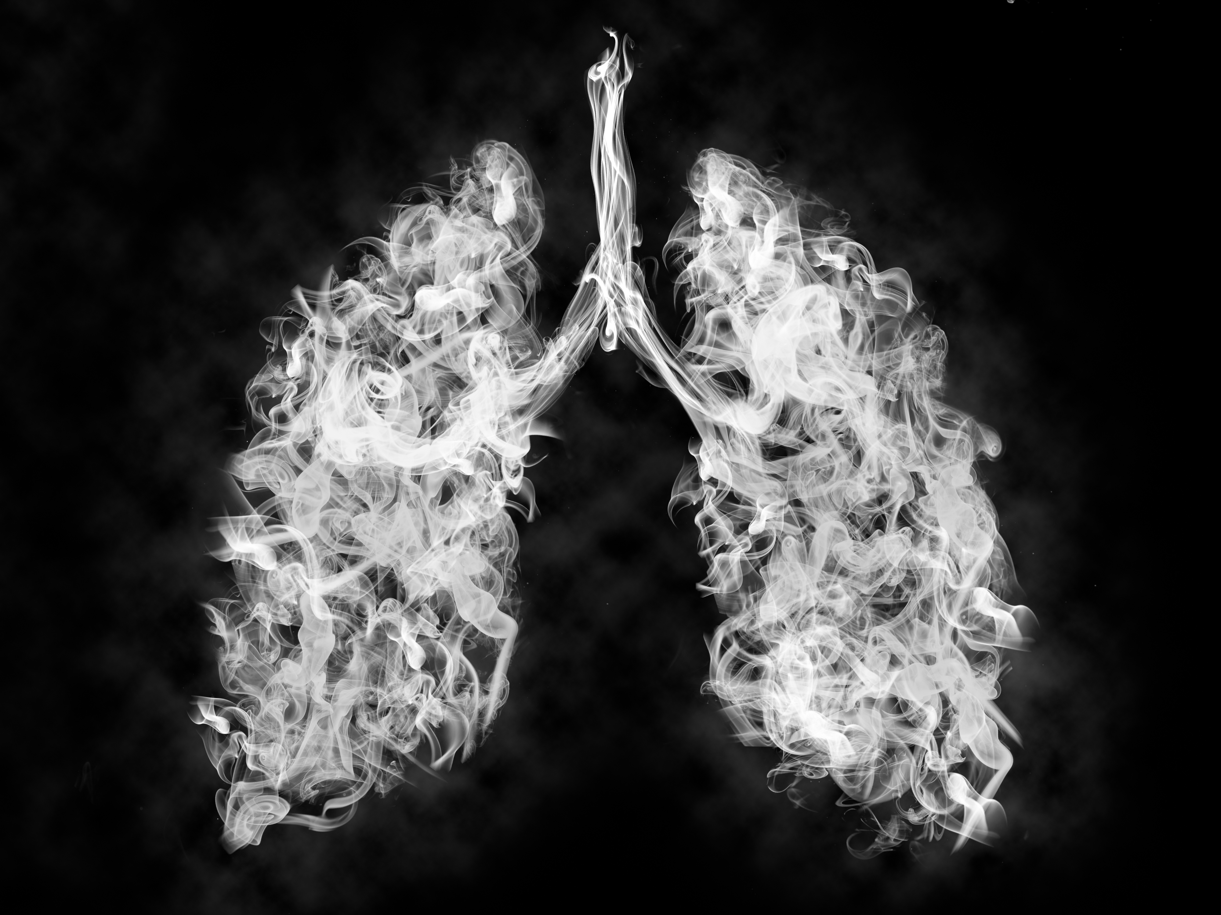 Illustration of a toxic smoke in lung