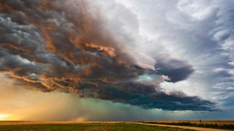 storm clouds over a field