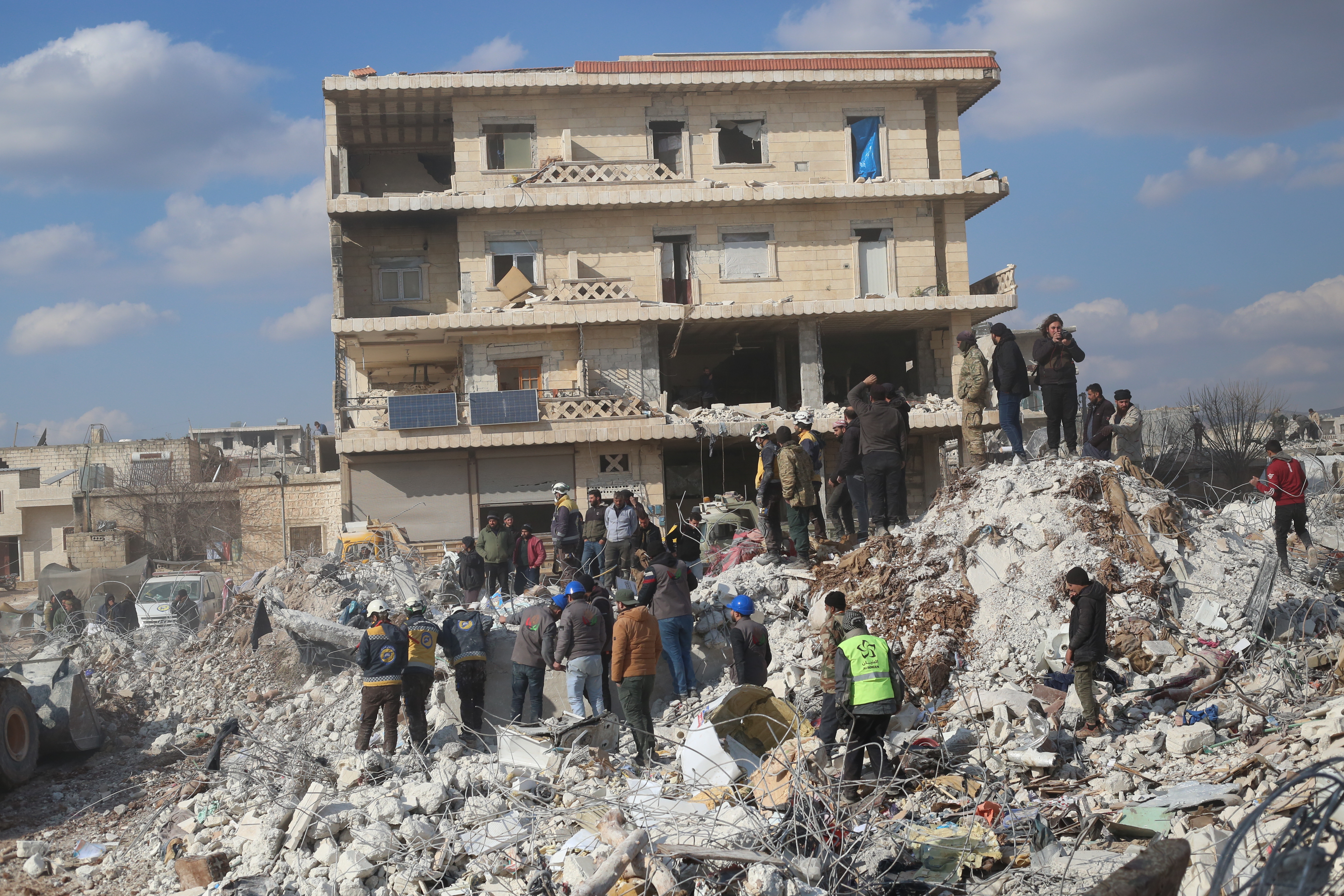 Turkey and Syria earthquake. Ruined houses after a strong earthquake.