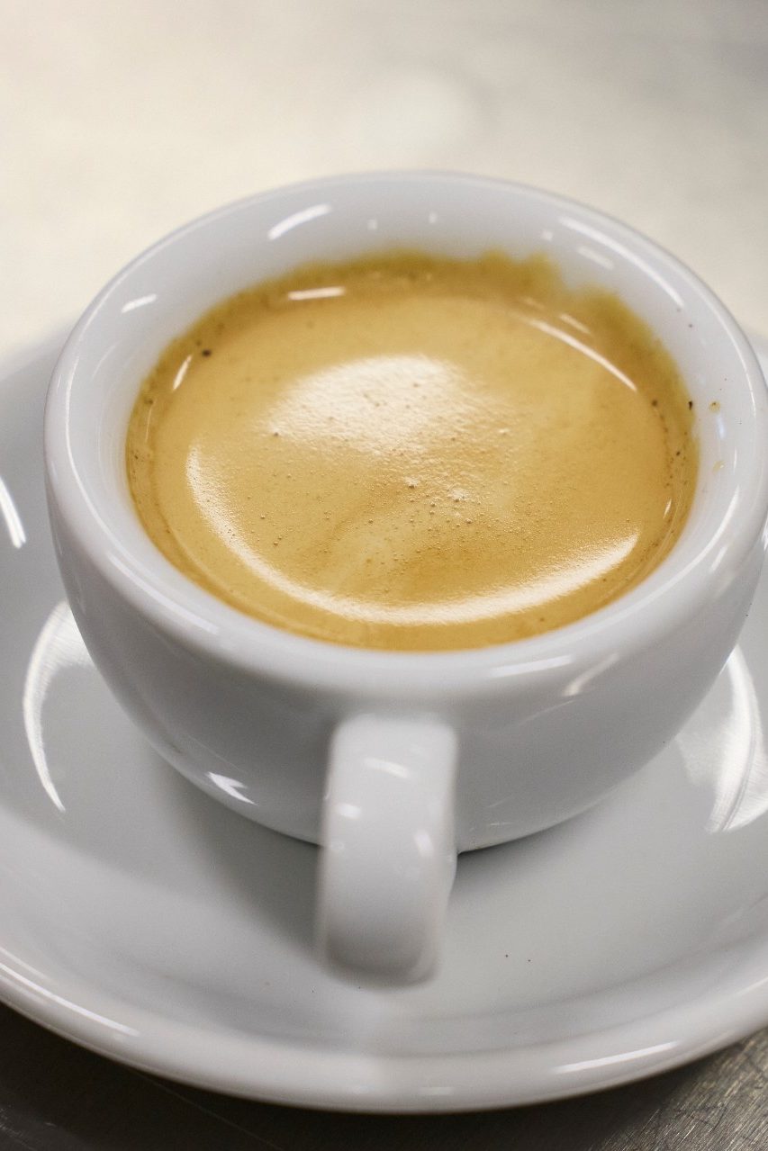 Dr Francisco Trujillo with a cup of ultrasonic espresso