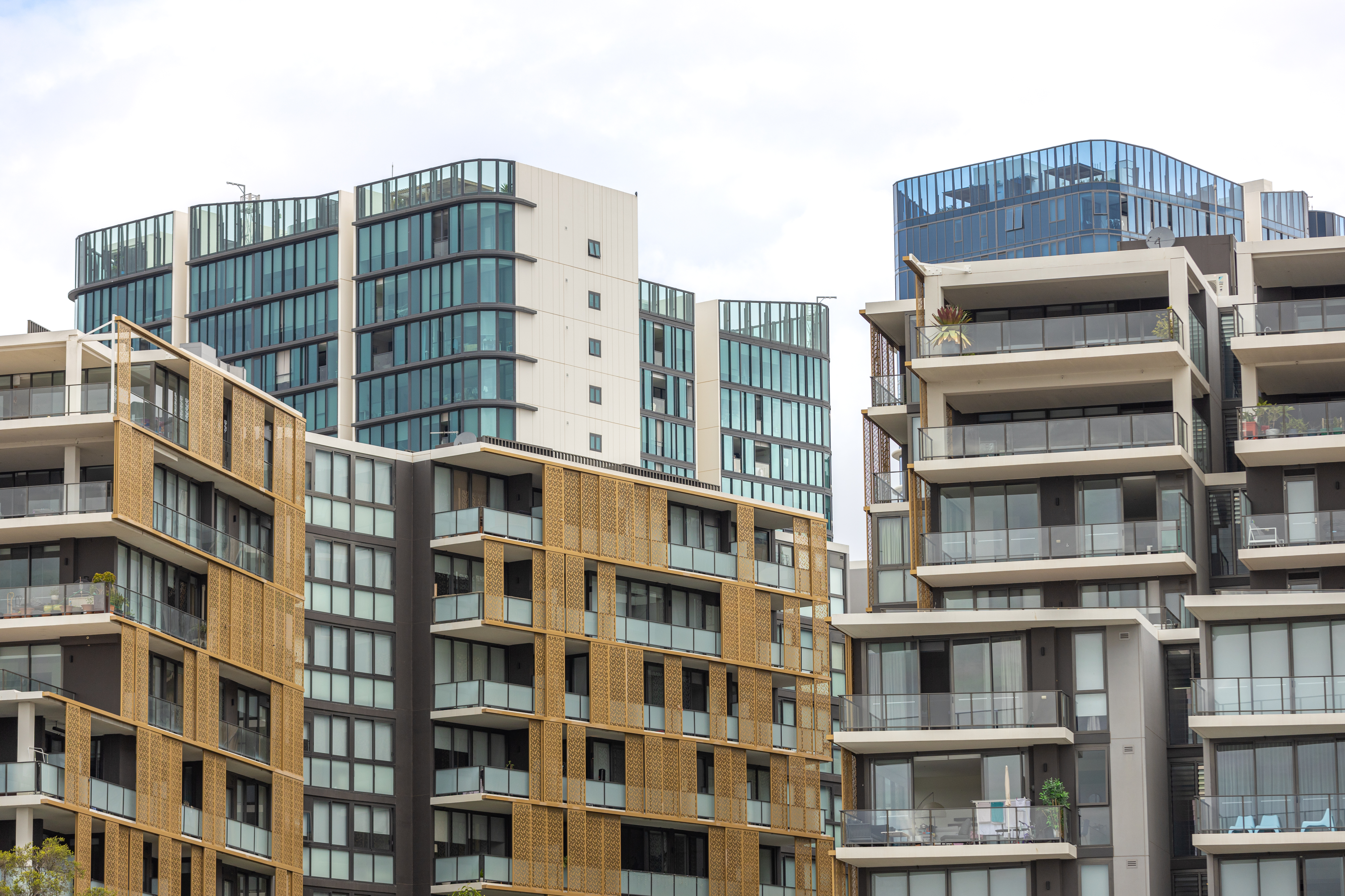 modern apartment blocks