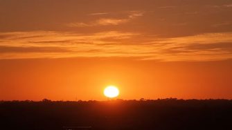 The sun rising