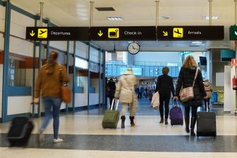 Women Airline Passengers in an Airport