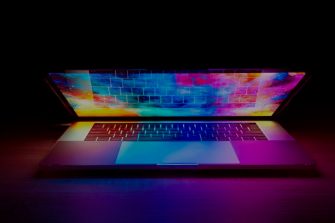 Laptop closing with bright screen