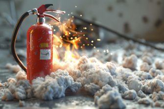 Fire extinguisher producing foam