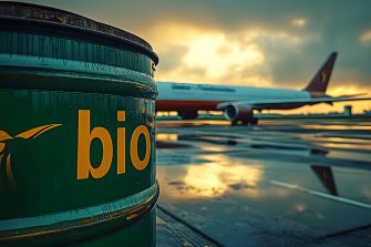 Biofuel barrel at airport