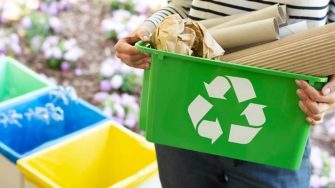 Recycling bin stock image