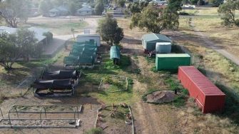 Aerial view of the Community Garden
