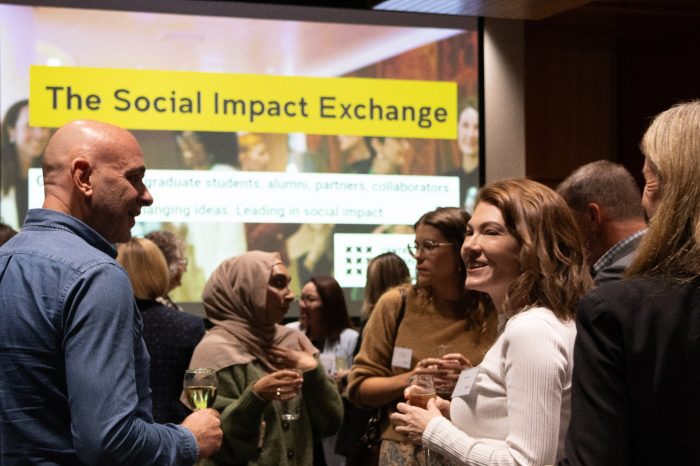 Attendees networking inside NSW Parliament House at the CSI UNSW Social Impact Exchange.