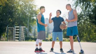 Basketball team in training