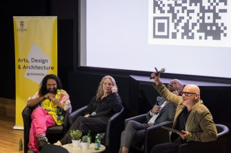 Vince Frost engaging with the audience at a Creative Conversations event