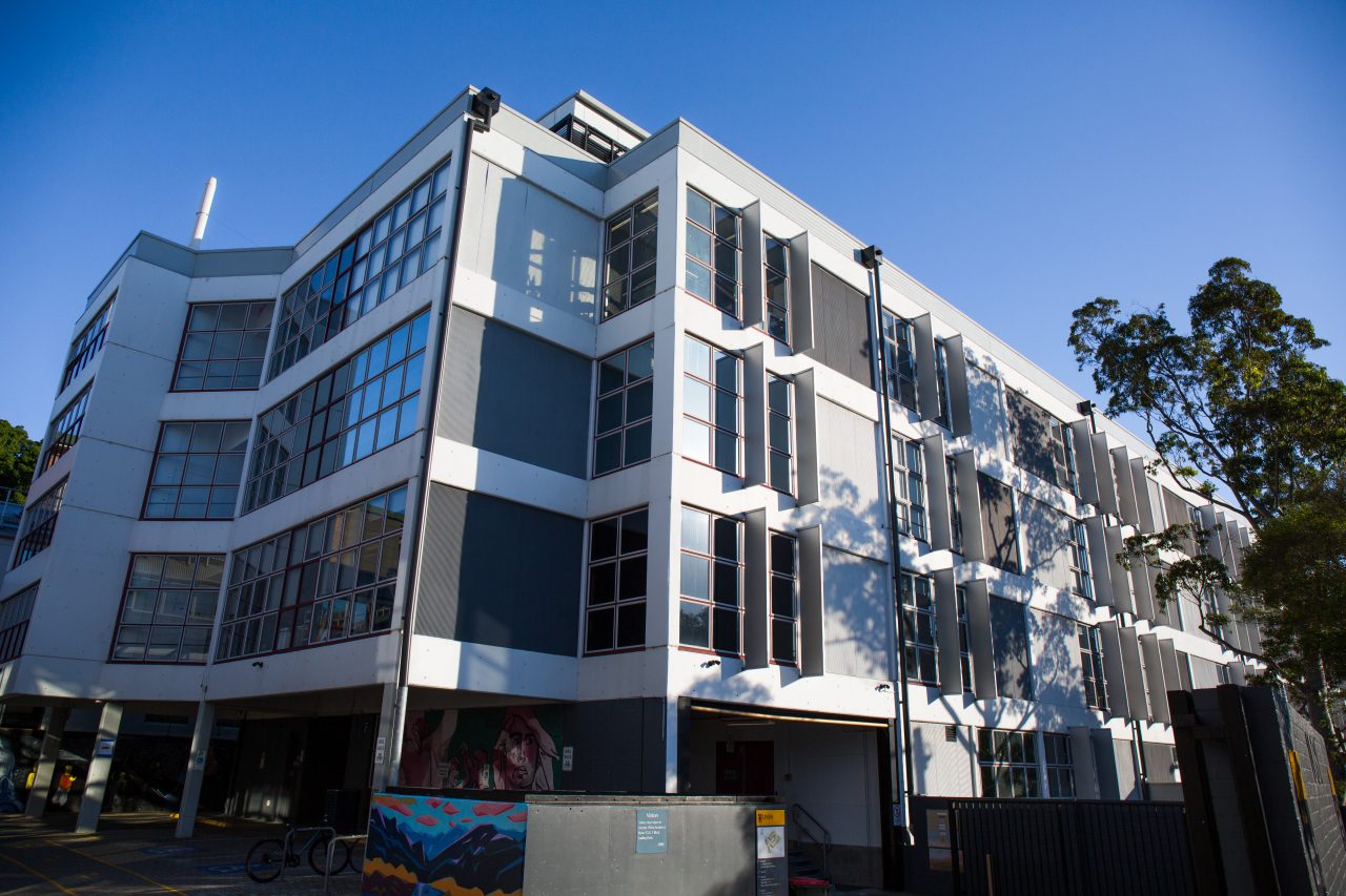 Photograph of the exterior of the art and design building located on the UNSW Paddington campus