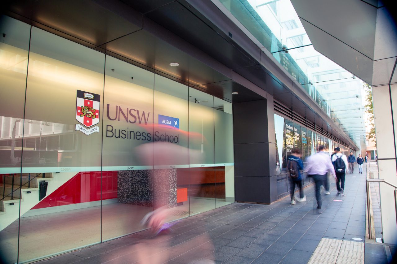 Exterior of the business school building on the UNSW Kensington campus