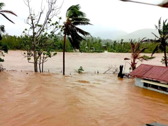 Flooded landscape in Fiji