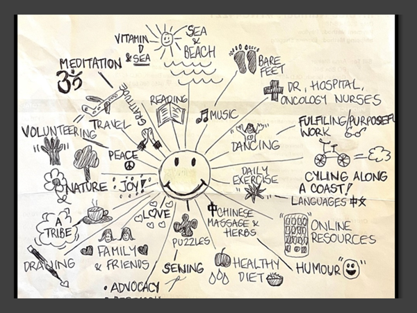 Hand-drawn map of a health information ecology
