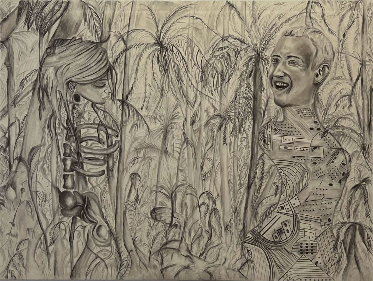 Joel Coleman artwork featuring two figures