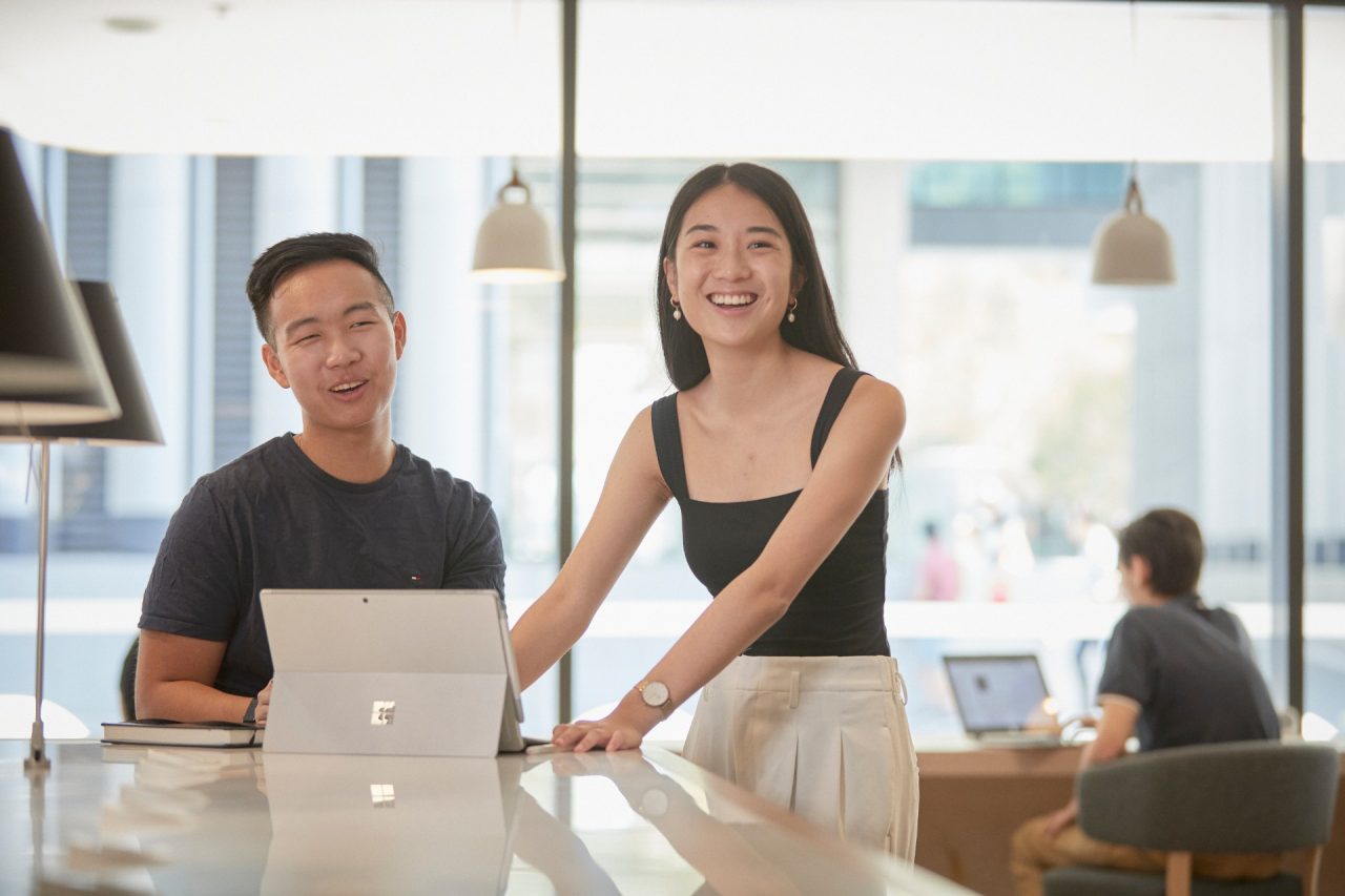 Students studying at the law library UNSW.