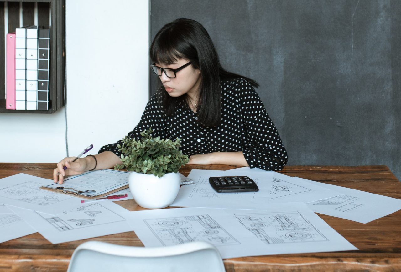 Photo of woman working on desk