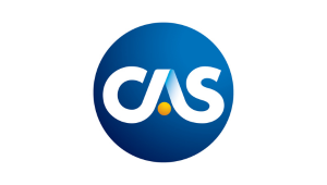Blue CAS-Logo with yellow circle