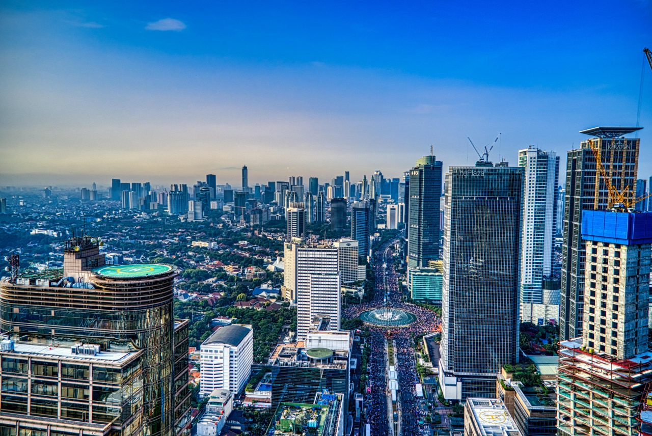 Aerial shot of Jakarta