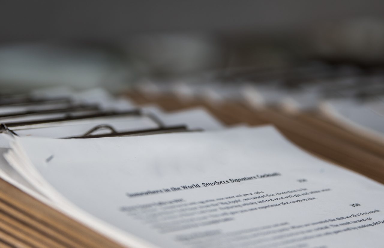 Documents on clipboards