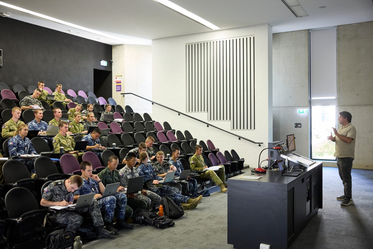 ADFA Canberra UNSW students and lecturer in room