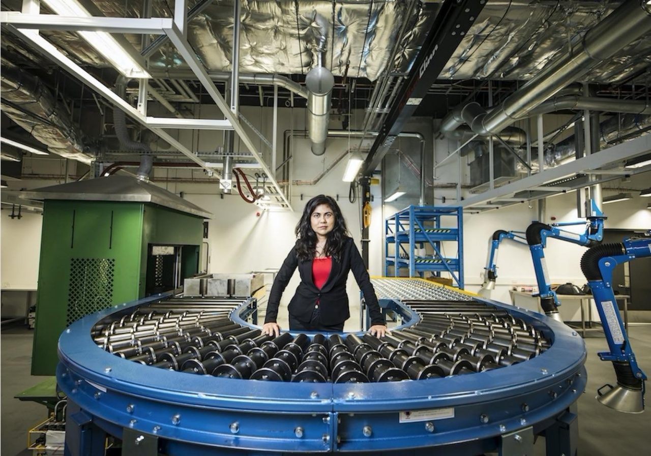 Veena Sahajwalla in a micro factory