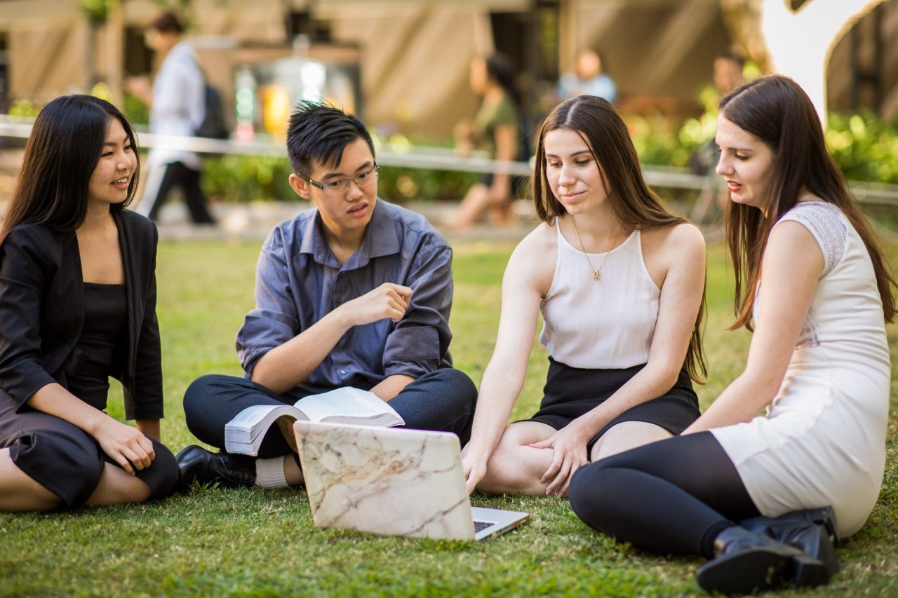 Students studying on campus at UNSW Law Kensington