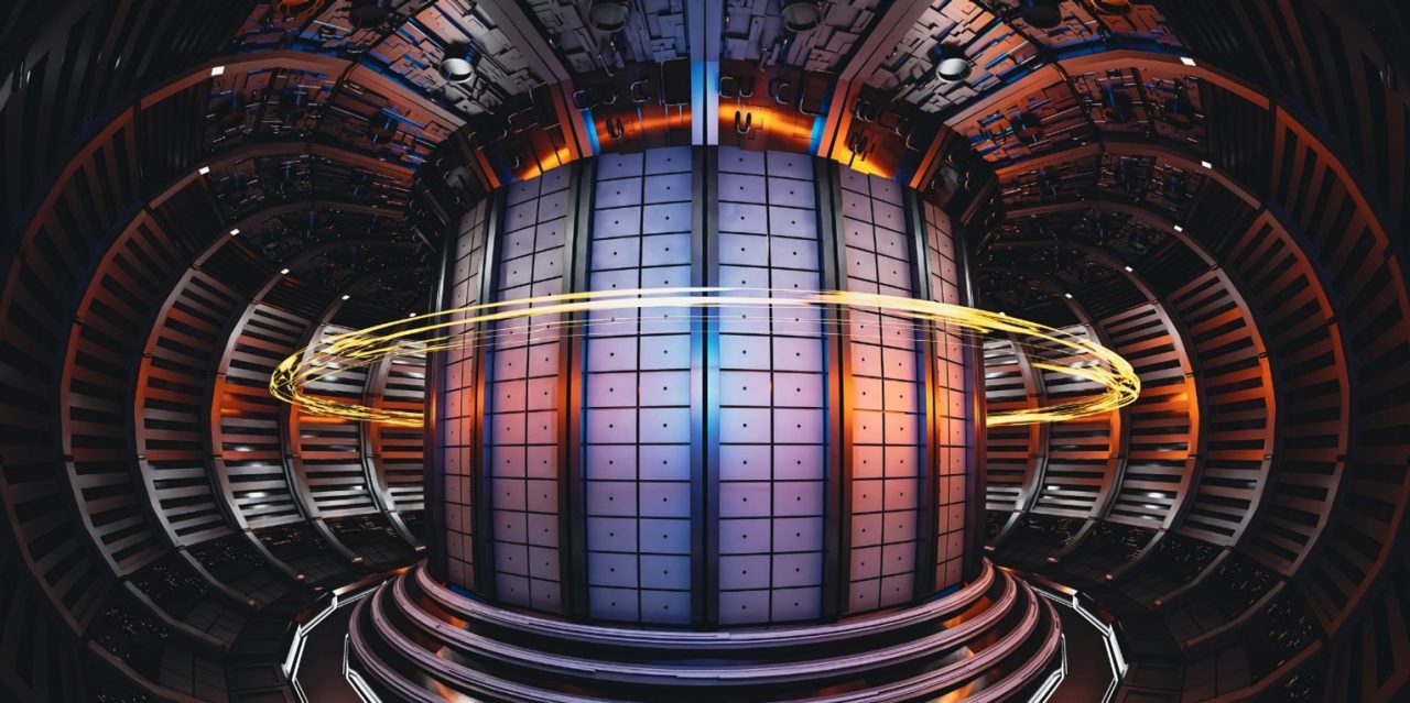 A tokamak is a doughnut-shaped machine that uses very powerful magnets to confine plasma in a vacuum where it is heated to such high temperatures that nuclei can fuse together and release energy.
