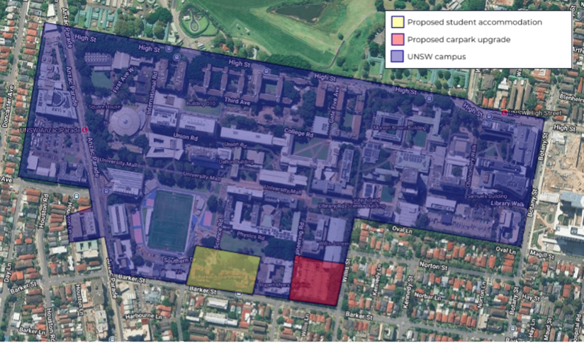 Map of proposed Student Accommodation Project